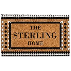 Kirklands Home Personalized Monochrome Tile Coir Doormat Sale