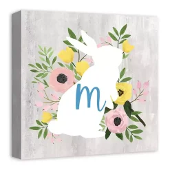 Easter Decorations>Kirklands Home Personalized Monogram Bunny Canvas Art Print
