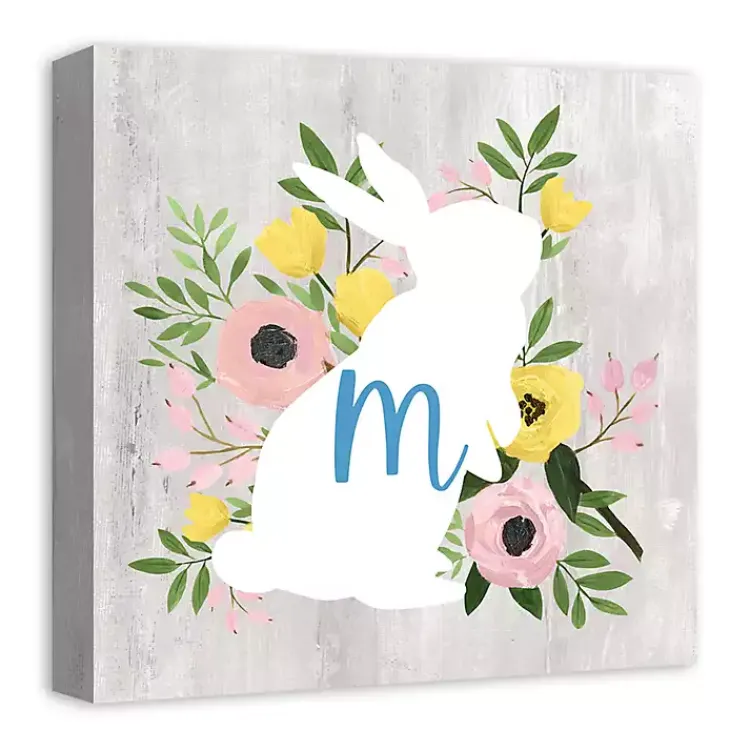 Easter Decorations>Kirklands Home Personalized Monogram Bunny Canvas Art Print