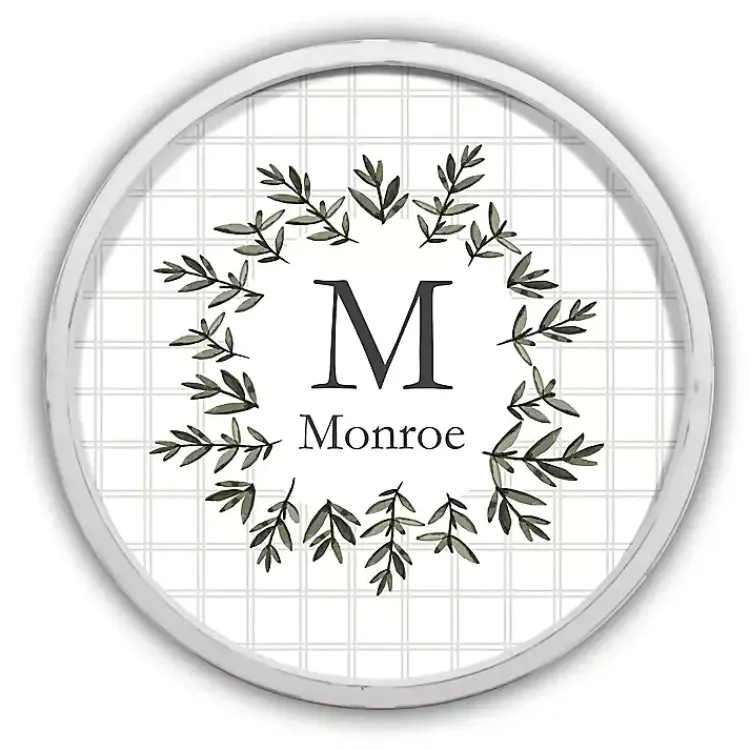 Kirklands Home Personalized Monogram Leafy Frame Plaque White Best