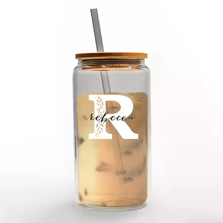 Kirklands Home Personalized Monogram R Floral Glass Cup Online