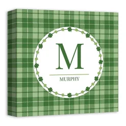 St Patricks Day Decorations>Kirklands Home Personalized Monogram Shamrock Canvas Art Print