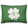 St Patricks Day Decorations>Kirklands Home Personalized Monogram Shamrock Stripe Pillow