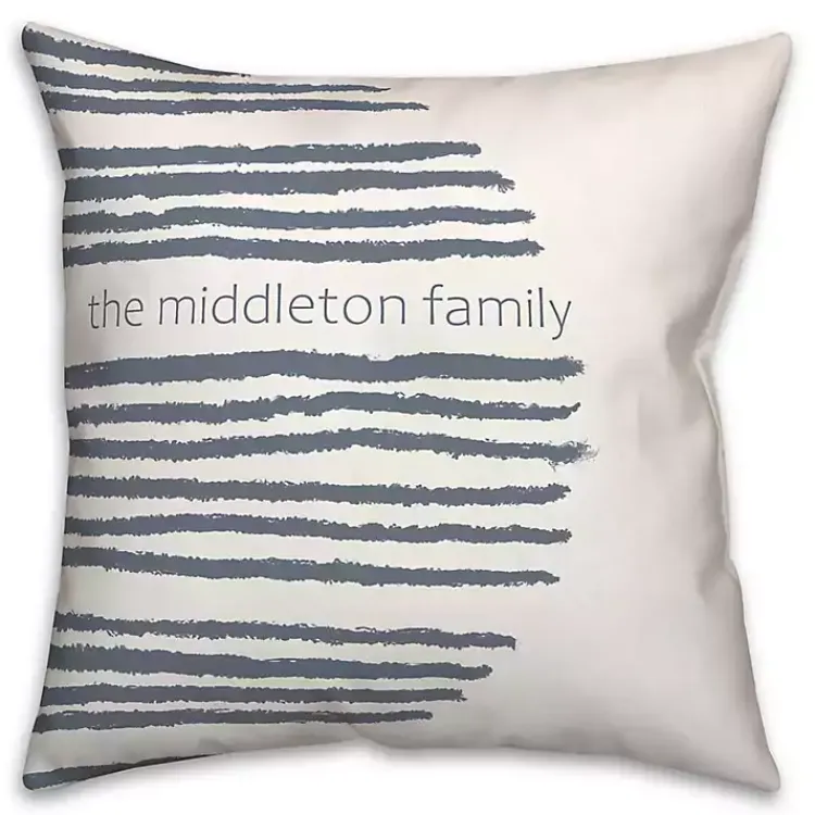 Kirklands Home Personalized Navy Stripes Outdoor Pillow Sale