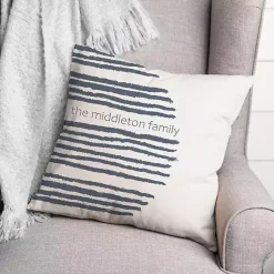 Kirklands Home Personalized Navy Stripes Outdoor Pillow Sale