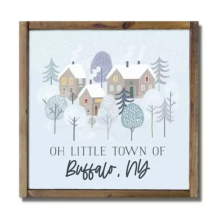 Christmas Art & Wall Decor>Kirklands Home Personalized Oh Little Town Framed Wall Plaque Blue