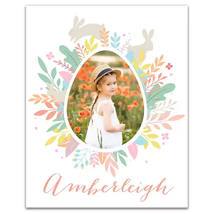 Easter Decorations>Kirklands Home Personalized Photo Egg Wreath Canvas Print