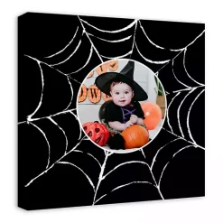 Halloween>Kirklands Home Personalized Photo Spider Web Canvas Print Black