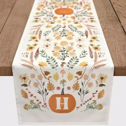 Fall>Kirklands Home Personalized Pumpkin Floral Table Runner, 90 in.