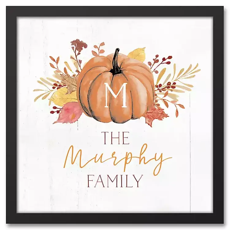 Fall>Kirklands Home Personalized Pumpkin Monogram Canvas Art Print