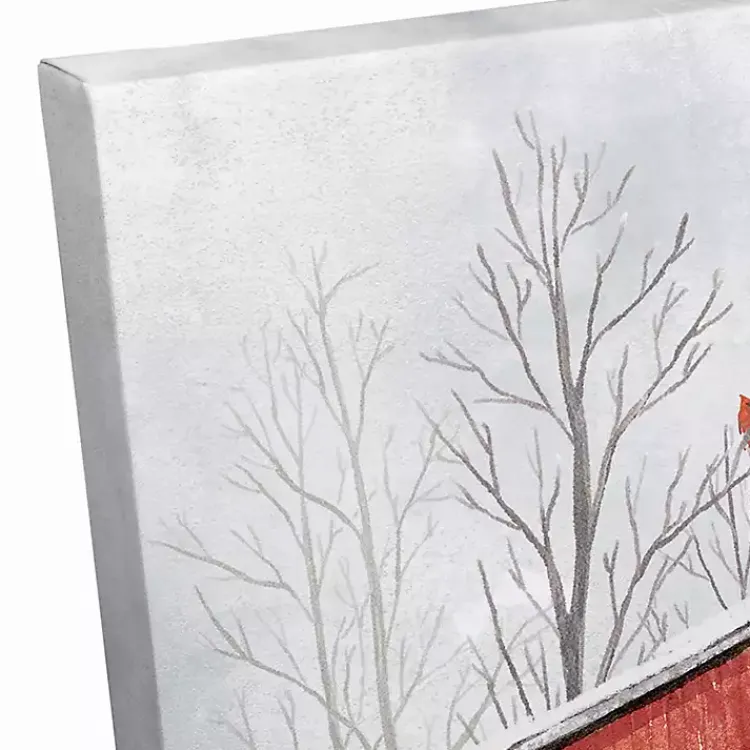 Christmas Art & Wall Decor>Kirklands Home Personalized Red Holiday Barn Canvas Art Print