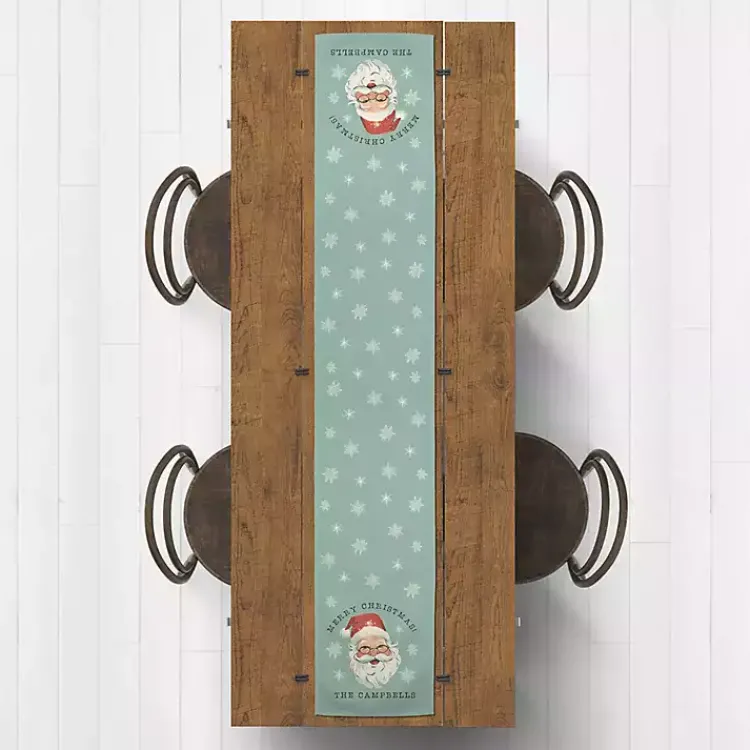 Christmas Dining & Entertaining>Kirklands Home Personalized Retro Santa Table Runner, 72 in. Blue