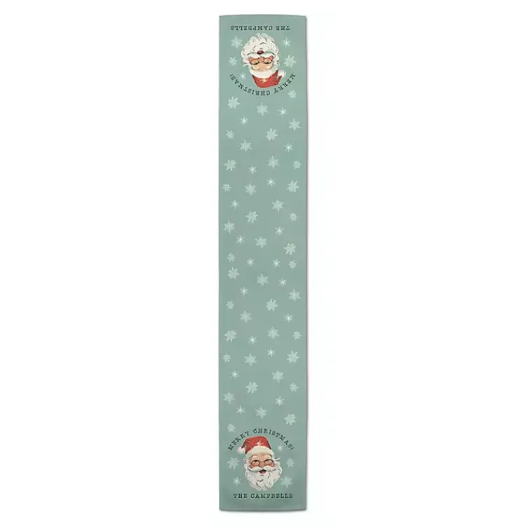 Christmas Dining & Entertaining>Kirklands Home Personalized Retro Santa Table Runner, 72 in. Blue