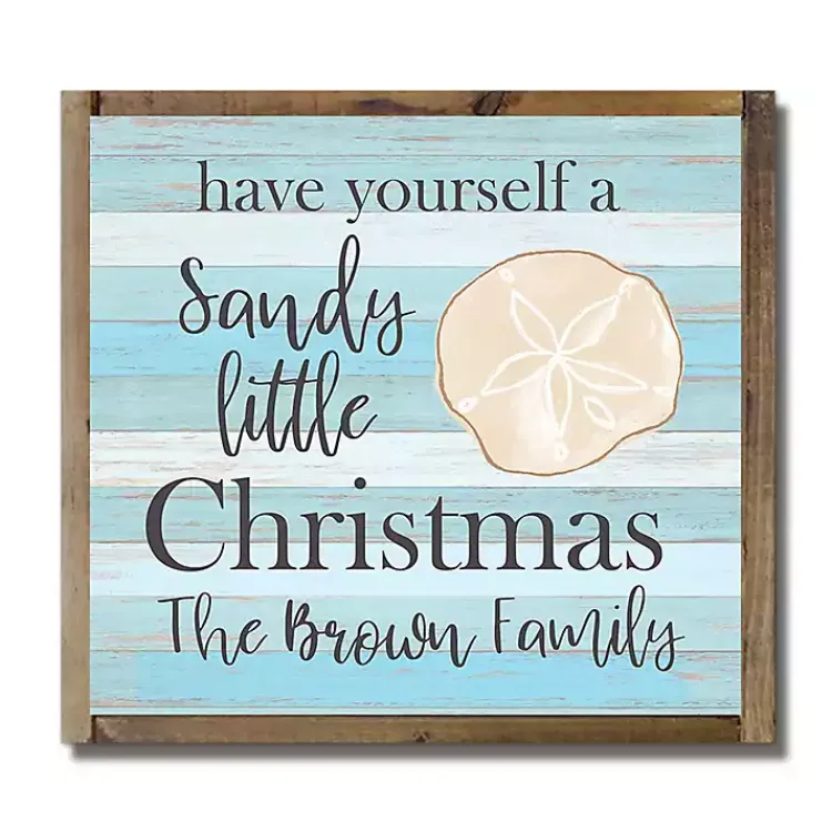 Christmas Art & Wall Decor>Kirklands Home Personalized Sandy Little Christmas Wall Plaque Blue