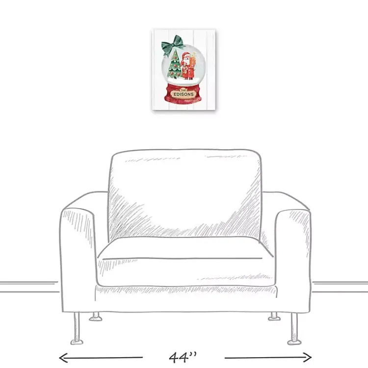 Christmas Art & Wall Decor>Kirklands Home Personalized Santa Snowglobe Canvas Art Print