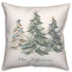 Christmas Pillows>Kirklands Home Personalized Seaside Christmas Trees Pillow
