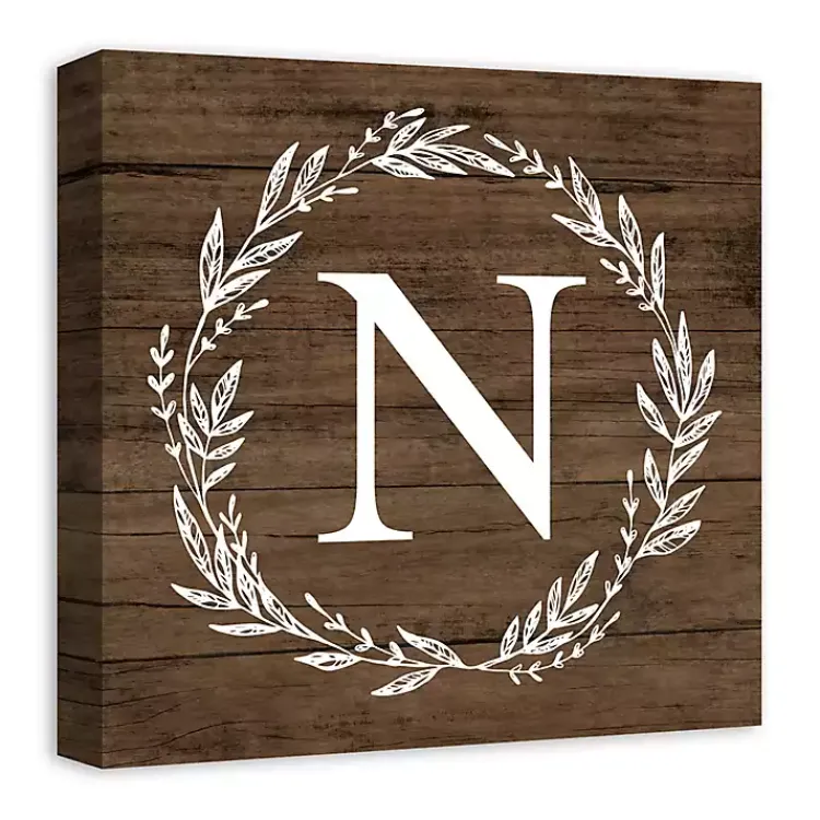 Kirklands Home Personalized Shiplap Wreath Canvas Wall Plaque Best