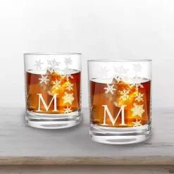 Christmas Dining & Entertaining>Kirklands Home Personalized Snowflake Whiskey Glasses, Set of 2