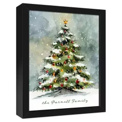Christmas Art & Wall Decor>Kirklands Home Personalized Watercolor Christmas Canvas Art Print Green
