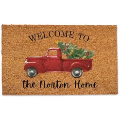 Outdoor Christmas Decorations>Kirklands Home Personalized Welcome Christmas Truck Doormat Tan