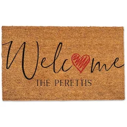 Kirklands Home Personalized Welcome Heart Coir Doormat Hot