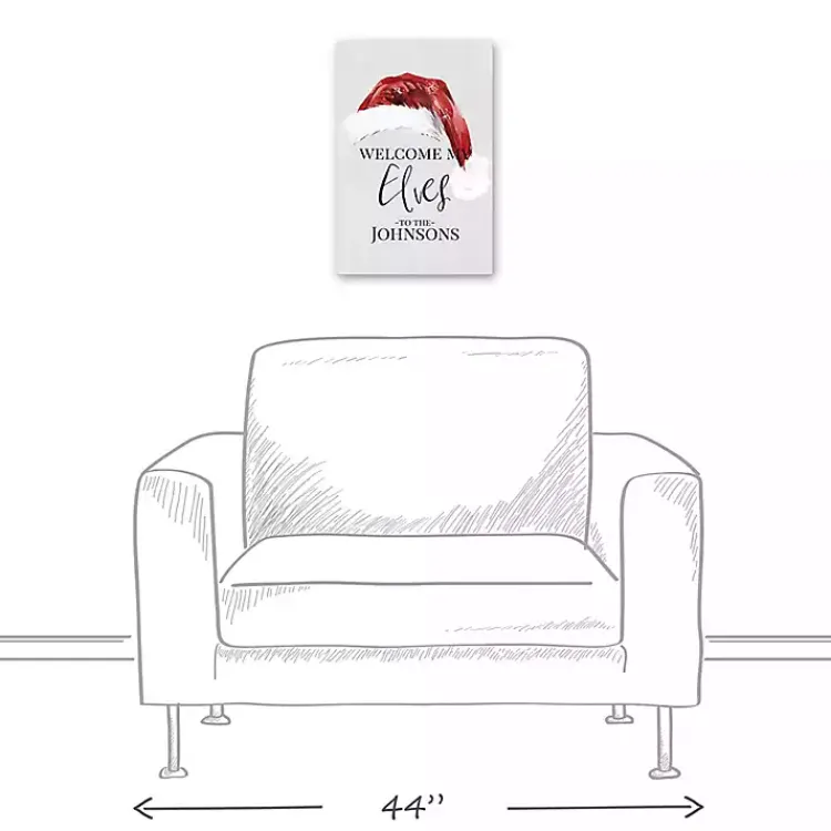 Christmas Art & Wall Decor>Kirklands Home Personalized Welcome My Elves Canvas Wall Plaque