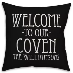 Halloween>Kirklands Home Personalized Welcome To Our Coven Outdoor Pillow