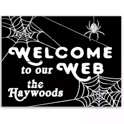 Halloween>Kirklands Home Personalized Welcome to Our Web Wall Plaque