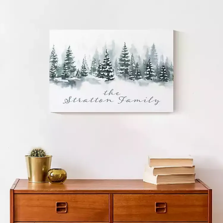 Christmas Art & Wall Decor>Kirklands Home Personalized Winter Tree Landscape Canvas Print