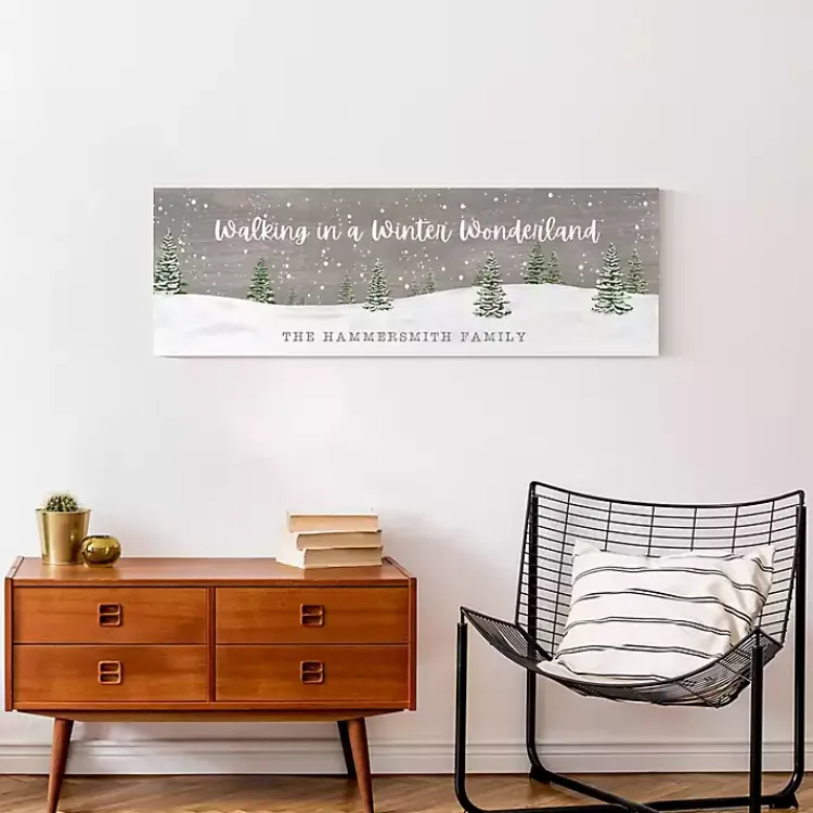 Christmas Art & Wall Decor>Kirklands Home Personalized Winter Wonderland Canvas Wall Plaque