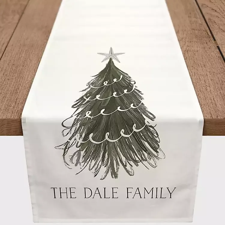 Christmas Dining & Entertaining>Kirklands Home Personalized Wispy Tree Table Runner, 90 in.