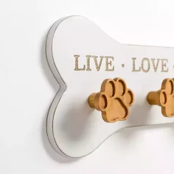 Kirklands Home Pet Paw Print Wooden Wall Hooks New