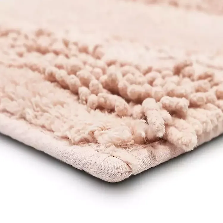 Kirklands Home Petal Blush Asymmetrical Cotton Bath Mat, 60 in. Pink Hot