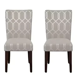 Kirklands Home Pewter Lattice Parsons Chairs, Set of 2 Gray Discount