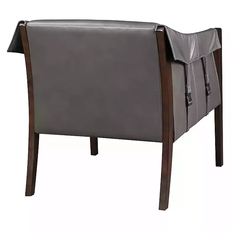 Kirklands Home Pewter Parkfield Faux Leather Accent Chair Gray Online