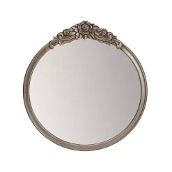 Kirklands Home Pewter Wood Carved Rosettes Wall Mirror Online