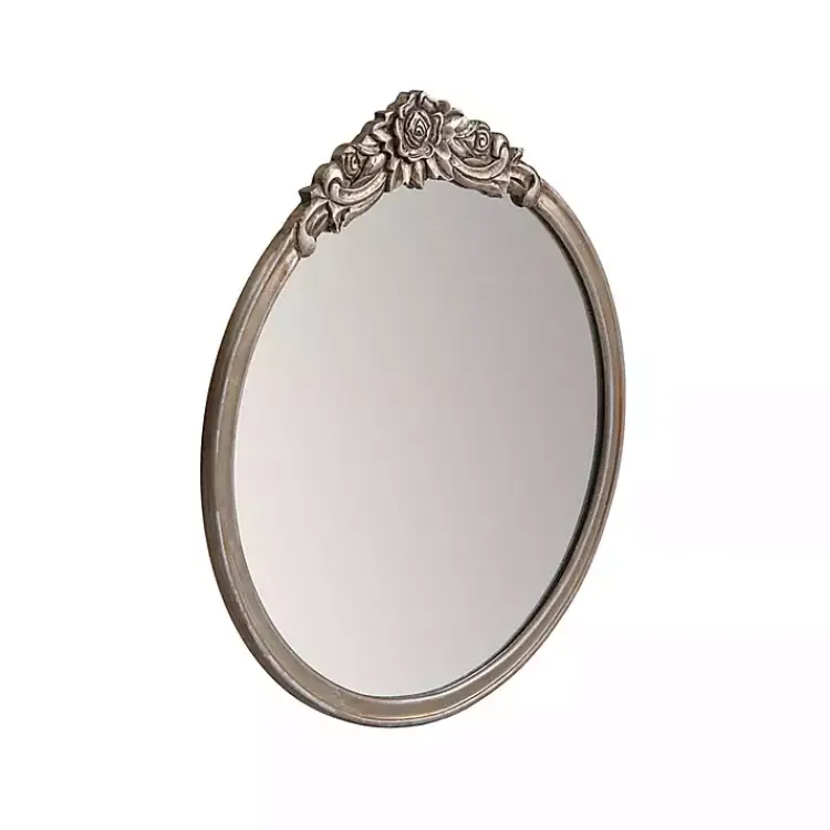 Kirklands Home Pewter Wood Carved Rosettes Wall Mirror Online