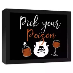 Halloween>Kirklands Home Pick Your Poison Framed Canvas Art Print Black