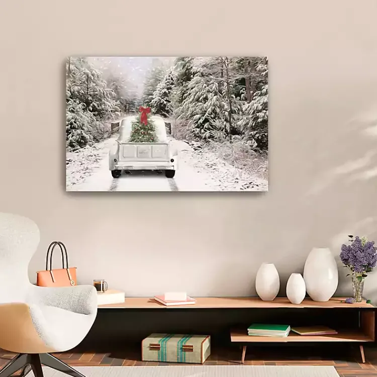 Christmas Art & Wall Decor>Kirklands Home Picking Up the Tree Canvas Art Print