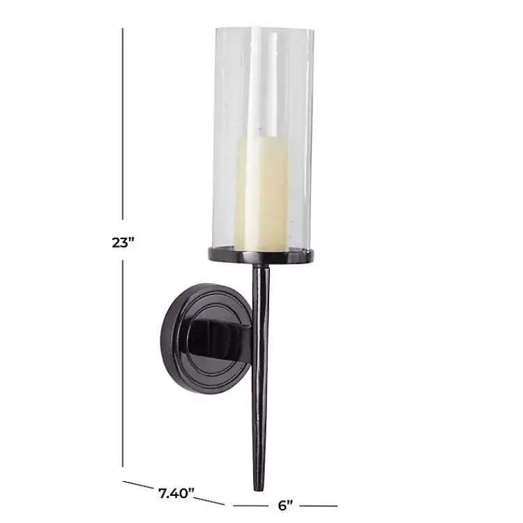 Sconces>Kirklands Home Pierre Polished Stem Sconce Black