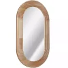 Kirklands Home Pill Capsule Oval Shaped Wood Wall Mirror