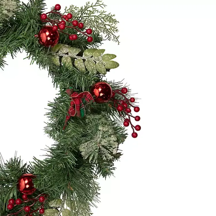 Wreaths>Kirklands Home Pine and Berry Christmas Wreath, 24 in.