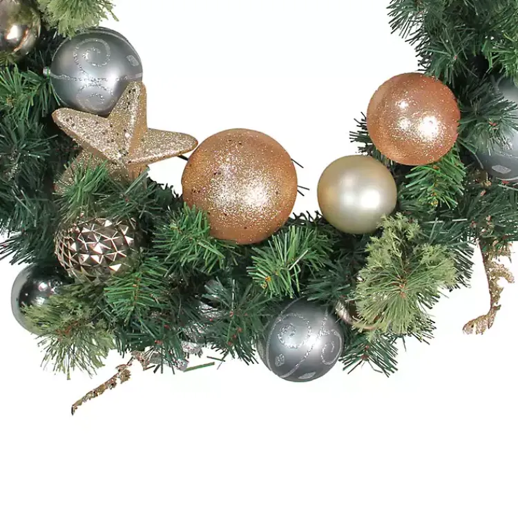 Christmas Wreaths>Kirklands Home Pine and Star Ornaments Wreath