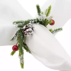 Kirklands Home Pineberry Christmas Wreath Napkin Rings, Set of 4 Sale