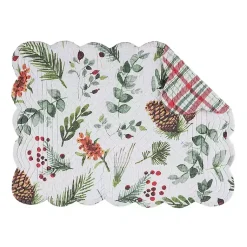 Christmas Dining & Entertaining>Kirklands Home Pinecone and Plaid Reversible Placemats, Set of 6