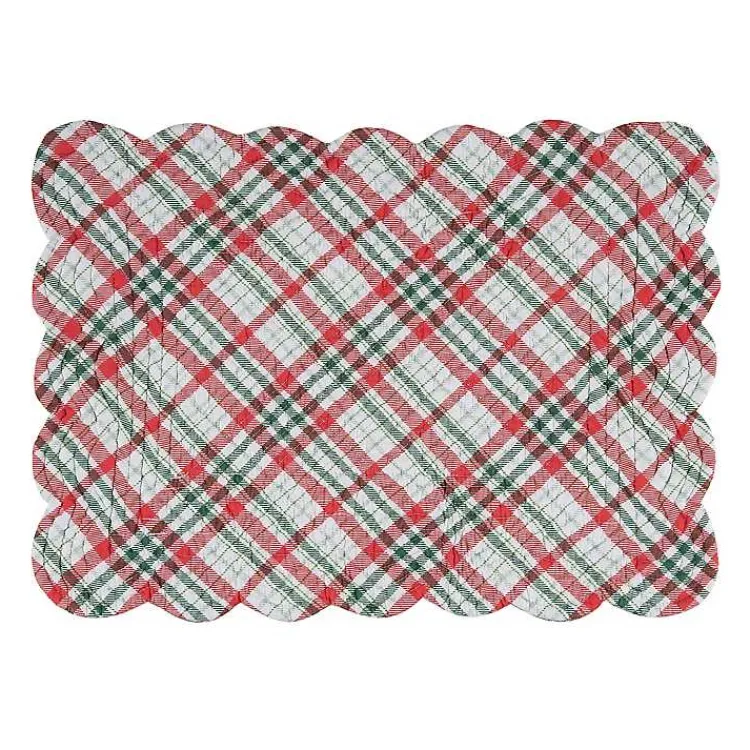 Christmas Dining & Entertaining>Kirklands Home Pinecone and Plaid Reversible Placemats, Set of 6