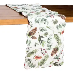 Christmas Dining & Entertaining>Kirklands Home Pinecone and Plaid Reversible Table Runner