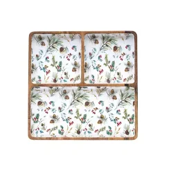 Christmas Dining & Entertaining>Kirklands Home Pinecone 3-Compartment Serving Tray