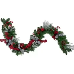 Arrangements & Greenery>Kirklands Home Pinecone, Plaid, & Houndstooth Christmas Garland