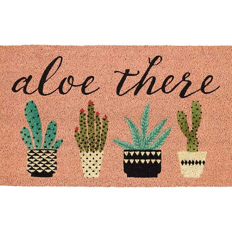 Kirklands Home Pink Aloe There Coir Doormat